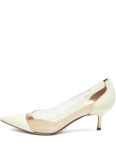 GIANVITO ROSSI PATENT LEATHER CLEAR-PANEL PUMPS