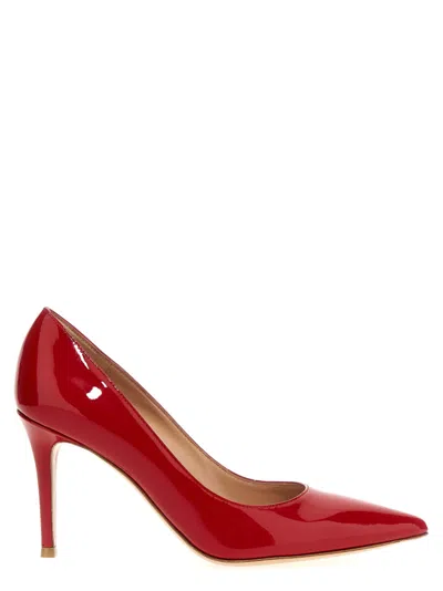 GIANVITO ROSSI RED POINTED TOE PUMPS