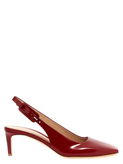 GIANVITO ROSSI WOMEN RED SLINGBACK HEELS, 6.5 LUXURY PUMPS & HEELS FOR WOMEN DARVEYS