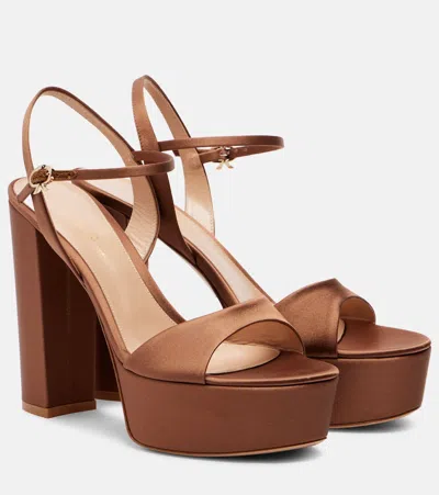 GIANVITO ROSSI SATIN CRÊPE PLATFORM SANDALS