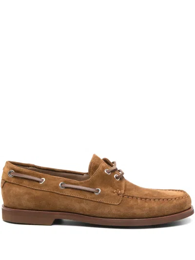 GIANVITO ROSSI SUEDE BOAT SHOES
