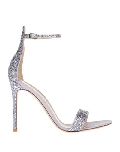 GIANVITO ROSSI GIANVITO ROSSI WOMAN SANDALS LILAC SIZE 11 TEXTILE FIBERS