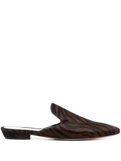 GIANVITO ROSSI ZEBRA-PRINT SLIPPERS