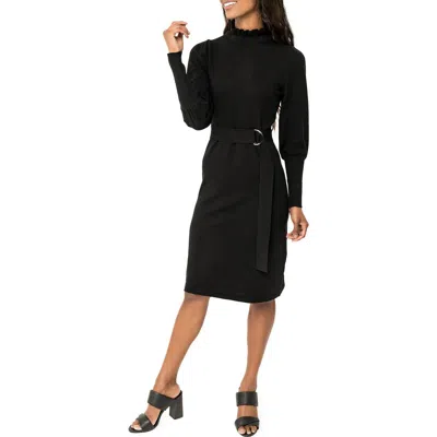 GIBSONLOOK GIBSONLOOK BELTED MOCK NECK LONG SLEEVE SWEATER DRESS