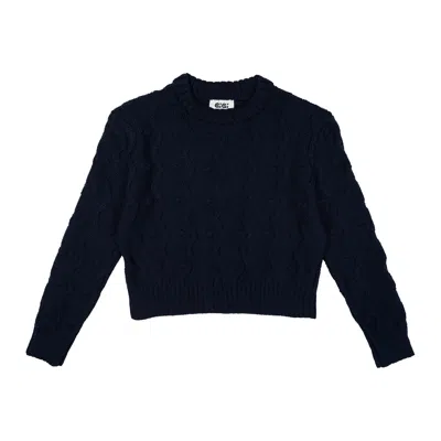 GIGI KNITWEAR WOMEN'S BLUE BUBBLE SWEATER IN NAVY