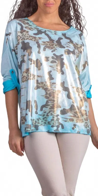 GIGI MODA DI SVAGO SCOOP NECK SWEATER IN TURQUOISE