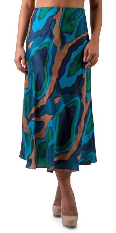 GIGI MODA LA ONDA MIDI SKIRT IN TEAL