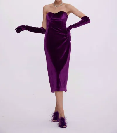GIGII'S CARMEN DRESS IN VELVET PURPLE