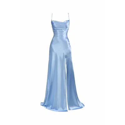 GIGII'S WOMEN'S AURE SATIN DRESS BABY BLUE