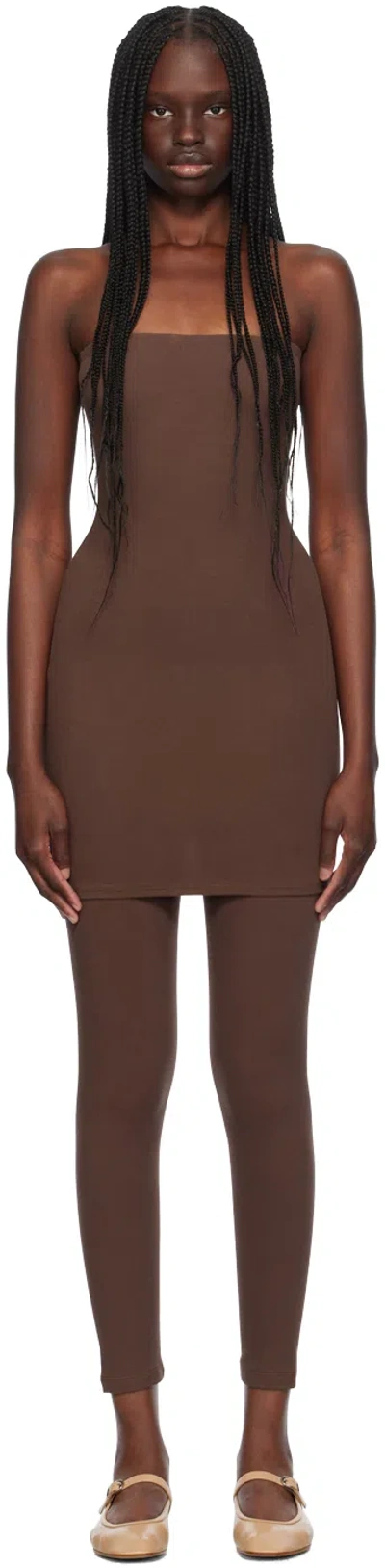 GIL RODRIGUEZ BROWN 'THE TUBE' CONVERTIBLE MINIDRESS