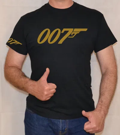 GILDAN 007, JAMES BOND ,GOLD ,GOLDFINGER ,LOGO , SPASS, T-SHIRT