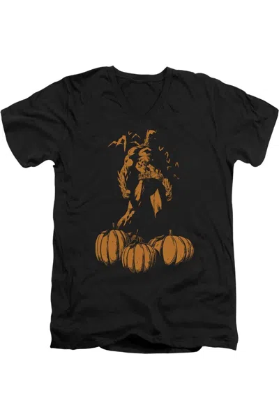 GILDAN BATMAN A BAT AMONG PUMPKINS SHORT SLEEVE ADULT V NECK TEE / T-SHIRT