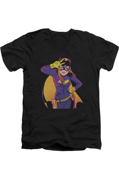 GILDAN BATMAN BATGIRL MOVES SHORT SLEEVE ADULT V NECK PREMIUM COTTON TEE / T-SHIRT
