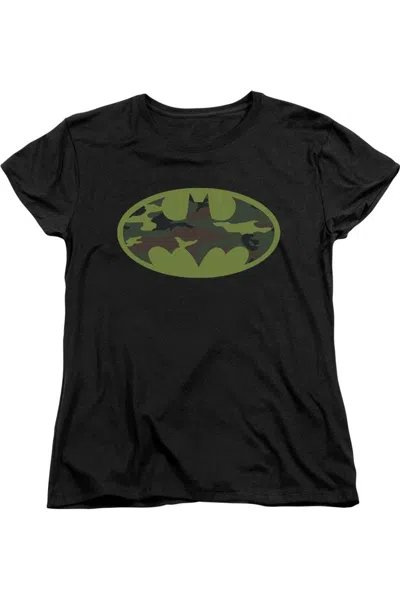 GILDAN BATMAN CAMO LOGO SHORT SLEEVE WOMENS TEE / T-SHIRT