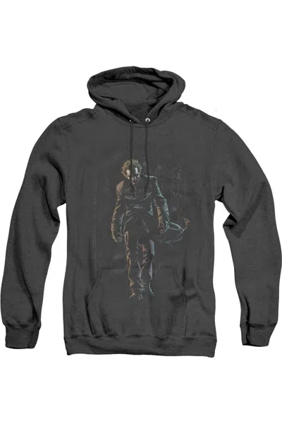 GILDAN BATMAN JOKER LEAVES ARKHAM ADULT HEATHER HOODIE / HOODED SWEATSHIRT