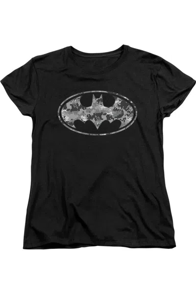 GILDAN BATMAN URBAN CAMO SHIELD SHORT SLEEVE WOMENS TEE / T-SHIRT