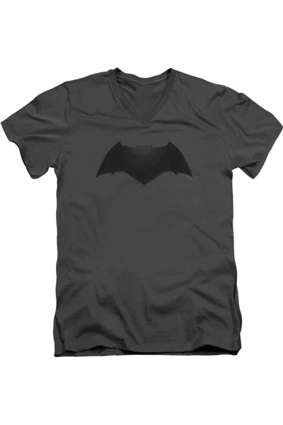 GILDAN BATMAN V SUPERMAN BEVELED BAT LOGO SHORT SLEEVE ADULT V NECK PREMIUM COTTON TEE / T-SHIRT