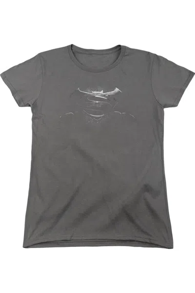 GILDAN BATMAN V SUPERMAN BW LOGO SHORT SLEEVE WOMENS TEE / T-SHIRT