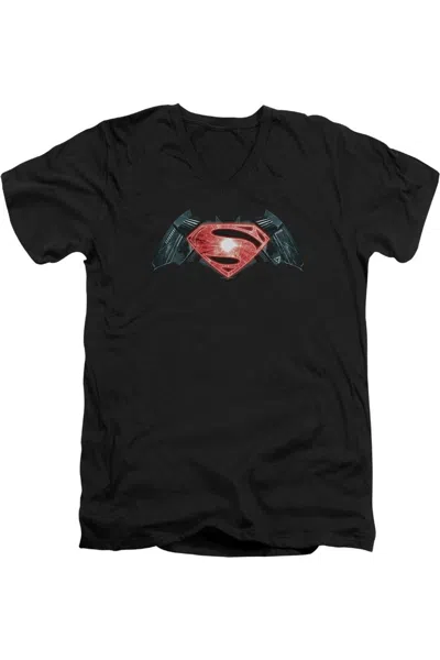 GILDAN BATMAN V SUPERMAN INDUSTRIAL LOGO SHORT SLEEVE ADULT V NECK PREMIUM COTTON TEE / T-SHIRT