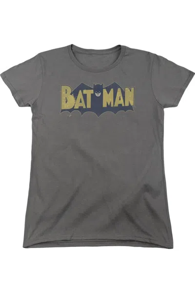 GILDAN BATMAN VINTAGE LOGO SPLATTER SHORT SLEEVE WOMENS TEE / T-SHIRT