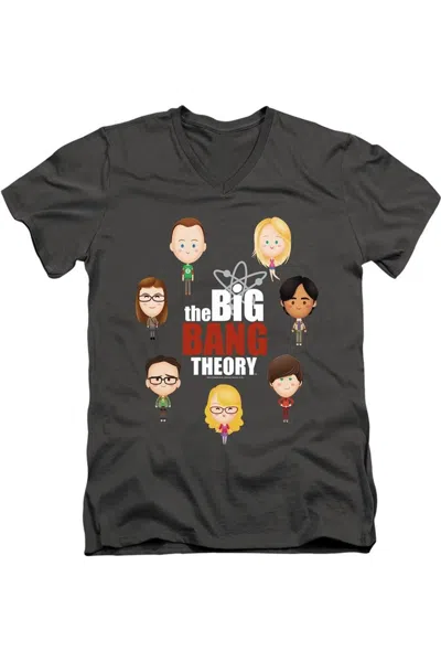 GILDAN BIG BANG THEORY EMOJIS SHORT SLEEVE ADULT V NECK PREMIUM COTTON TEE / T-SHIRT