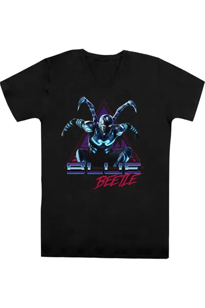 GILDAN BLUE BEETLE (2023) LEAPING TRIANGLE SHORT SLEEVE ADULT V NECK PREMIUM COTTON TEE / T-SHIRT