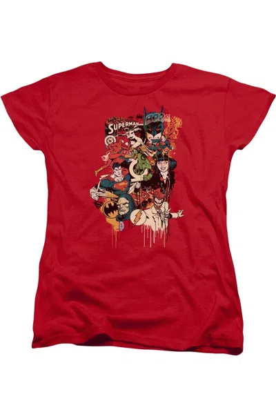 GILDAN DC COMICS DRIPPING CHARACTERS SHORT SLEEVE WOMENS TEE / T-SHIRT