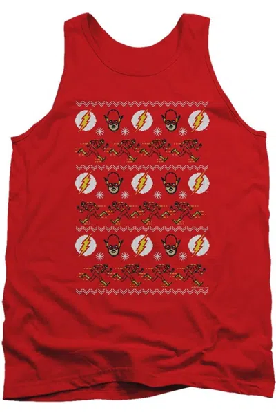 GILDAN DC COMICS FLASH THE FLASH UGLY CHRISTMAS SWEATER ADULT TANK TOP
