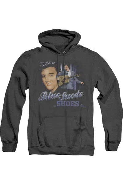 GILDAN ELVIS PRESLEY BLUE SUEDE SHOES ADULT HEATHER HOODIE