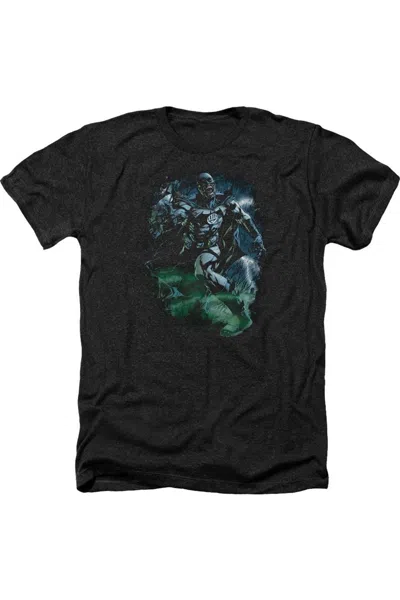 GILDAN GREEN LANTERN BLACK LANTERN BATMAN ADULT HEATHER TEE / T-SHIRT