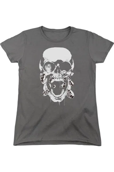 GILDAN GREEN LANTERN BLACK LANTERN SKULL SHORT SLEEVE WOMENS TEE / T-SHIRT