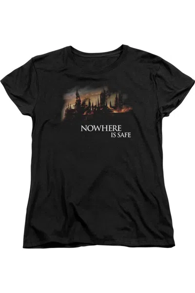 GILDAN HARRY POTTER BURNING HOGWARTS SHORT SLEEVE WOMENS TEE / T-SHIRT