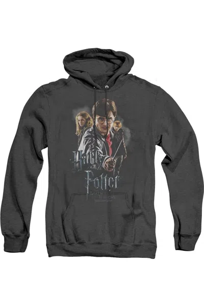 GILDAN HARRY POTTER DEATHLY HOLLOWS CAST ADULT HEATHER HOODIE / HOODED SWEATSHIRT