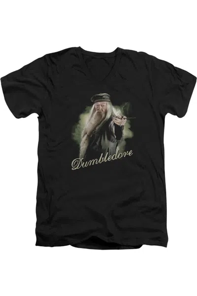 GILDAN HARRY POTTER DUMBLEDORE WAND SHORT SLEEVE ADULT V NECK PREMIUM COTTON TEE / T-SHIRT