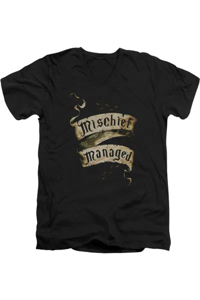GILDAN HARRY POTTER MISCHIEF MANAGED SHORT SLEEVE ADULT V NECK PREMIUM COTTON TEE / T-SHIRT