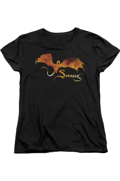 GILDAN HOBBIT SMAUG ON FIRE SHORT SLEEVE WOMENS TEE / T-SHIRT