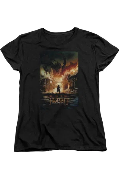 GILDAN HOBBIT SMAUG POSTER SHORT SLEEVE WOMENS TEE / T-SHIRT