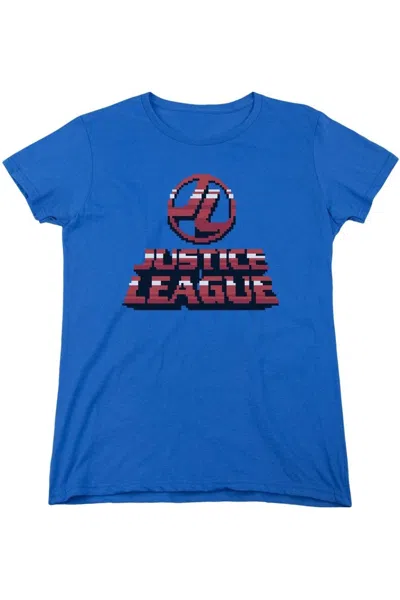 GILDAN JUSTICE LEAGUE OF AMERICA 8 BIT JUSTICE LEAGUE OF AMERICA SHORT SLEEVE WOMENS TEE / T-SHIRT