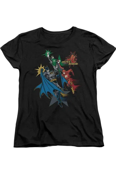GILDAN JUSTICE LEAGUE OF AMERICA ACTION STARS SHORT SLEEVE WOMENS TEE / T-SHIRT