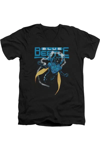 GILDAN JUSTICE LEAGUE OF AMERICA BLUE BEETLE SHORT SLEEVE ADULT V NECK PREMIUM COTTON TEE / T-SHIRT