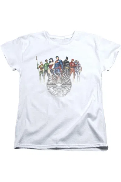 GILDAN JUSTICE LEAGUE OF AMERICA CIRCLE CREST SHORT SLEEVE WOMENS TEE / T-SHIRT