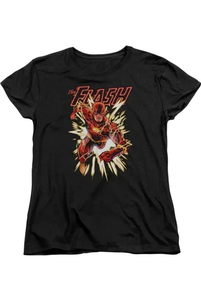 GILDAN JUSTICE LEAGUE OF AMERICA FLASH GLOW SHORT SLEEVE WOMENS TEE / T-SHIRT