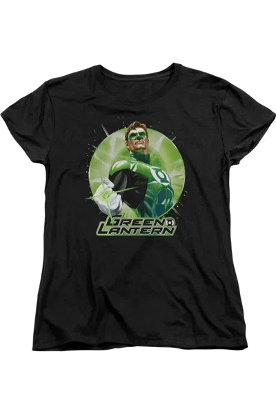 GILDAN JUSTICE LEAGUE OF AMERICA GREEN STATIC SHORT SLEEVE WOMENS TEE / T-SHIRT