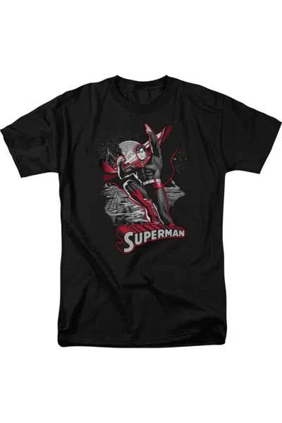 GILDAN JUSTICE LEAGUE OF AMERICA SUPERMAN RED & GRAY SHORT SLEEVE ADULT TEE / T-SHIRT