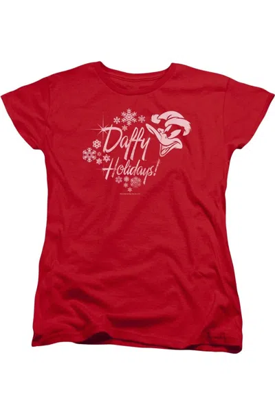 GILDAN LOONEY TUNES DAFFY HOLIDAYS SHORT SLEEVE WOMENS TEE / T-SHIRT