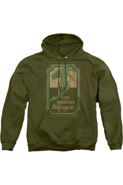 GILDAN LORD OF THE RINGS GREEN DRAGON TAVERN ADULT PULL OVER HOODIE / HOODED SWEATSHIRT
