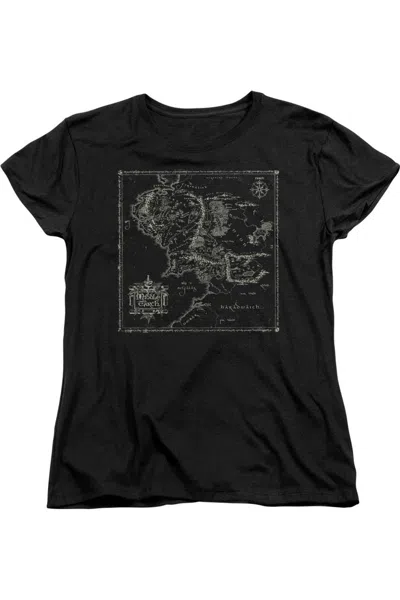 GILDAN LORD OF THE RINGS MAP OF MIDDLE EARTH SHORT SLEEVE WOMENS T-SHIRT