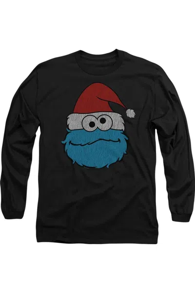 GILDAN SESAME STREET COOKIE MONSTER CHRISTMAS LONG SLEEVE ADULT TEE / T-SHIRT