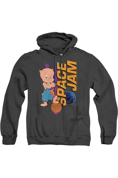 GILDAN SPACE JAM 2 PORKY STANDING ADULT HEATHER HOODIE / HOODED SWEATSHIRT