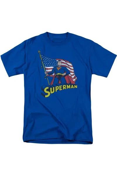 GILDAN SUPERMAN AMERICAN FLAG SHORT SLEEVE ADULT TEE / T-SHIRT